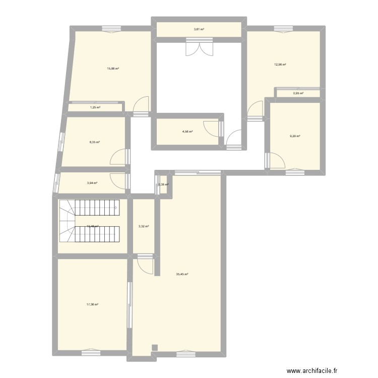 Ali LEROUL2. Plan de 14 pièces et 128 m2