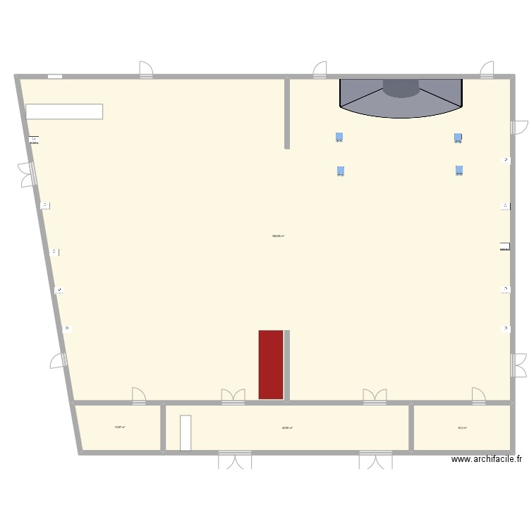 Salle des fêtes Chalais. Plan de 4 pièces et 618 m2