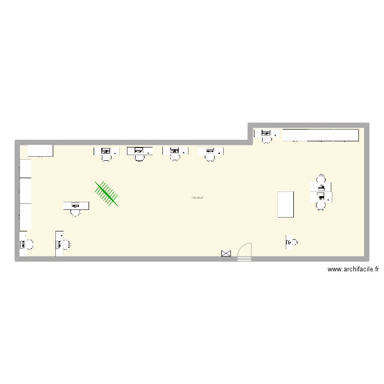 remplacement des luminaires . Plan de 1 pièce et 136 m2