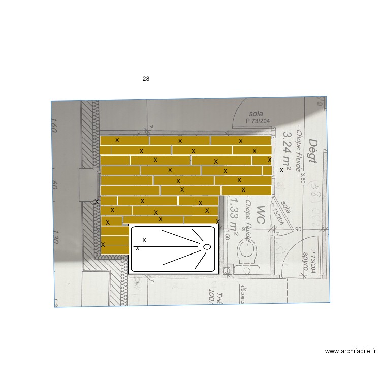 SDB perso v2. Plan de 0 pièce et 0 m2