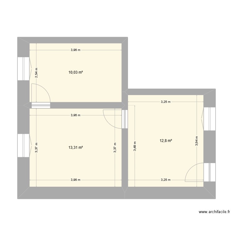 NAPPEY V1. Plan de 3 pièces et 36 m2