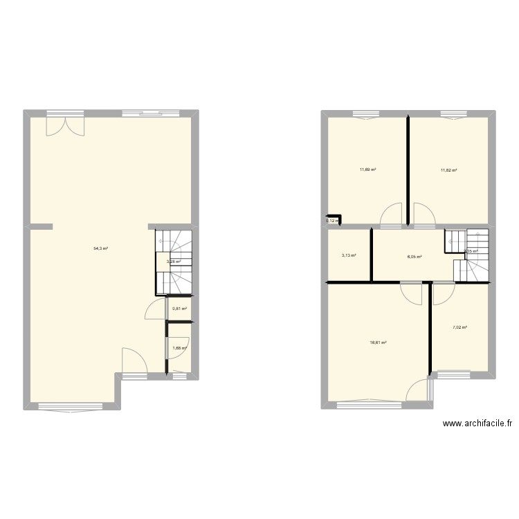 FERRADE. Plan de 12 pièces et 119 m2