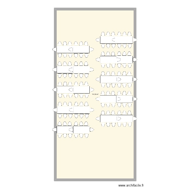 Plan table mariage. Plan de 1 pièce et 157 m2