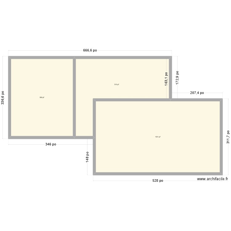 agrandissement garage. Plan de 3 pièces et 195 m2