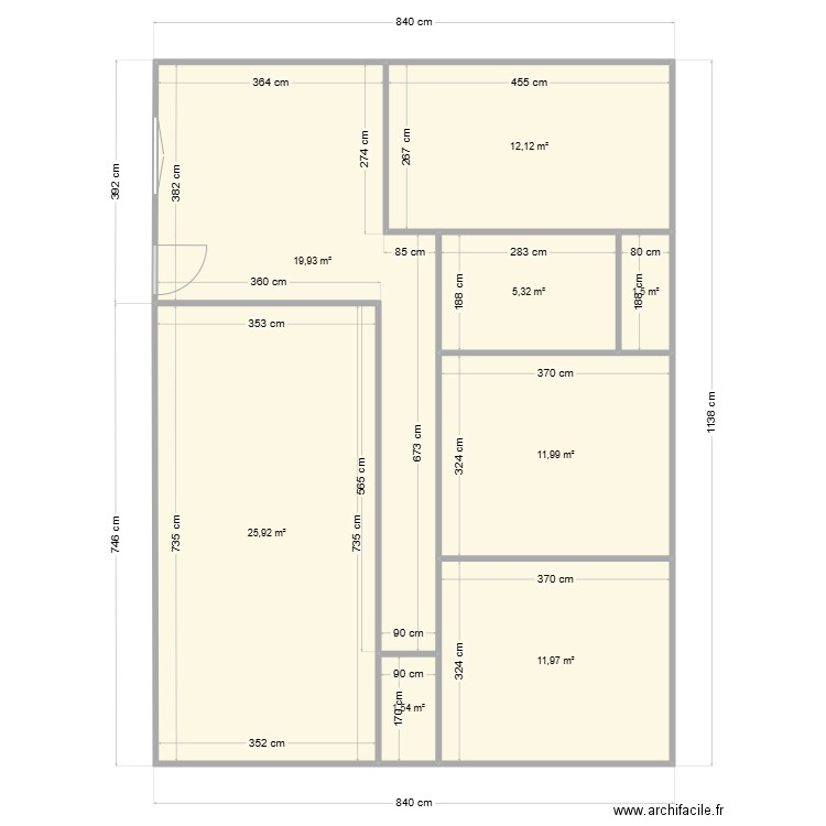 COEX. Plan de 8 pièces et 90 m2