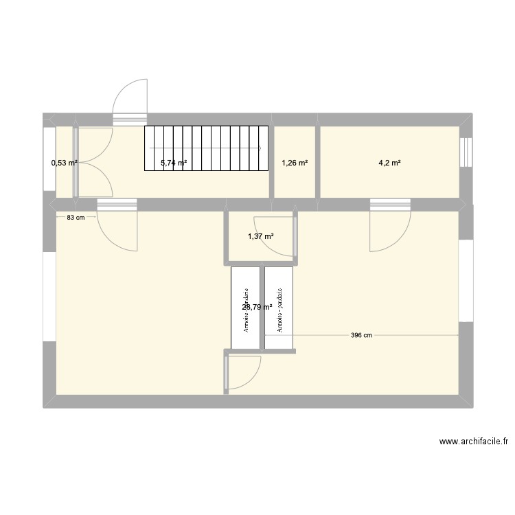 EXISTANT DESARANAUTS. Plan de 12 pièces et 86 m2