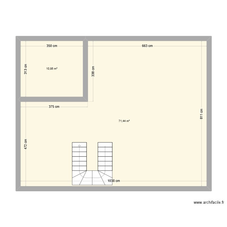 messery essai. Plan de 2 pièces et 82 m2