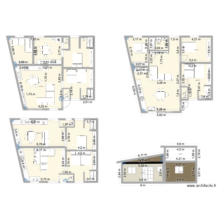 dernier 1. Plan de 20 pièces et 322 m2