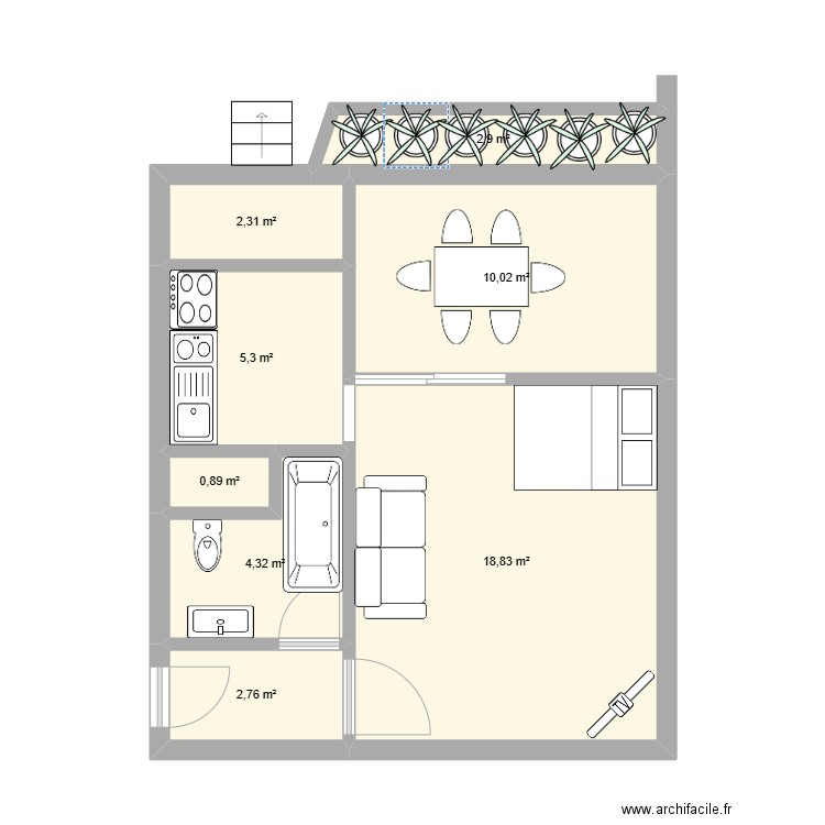 Bormes 1. Plan de 8 pièces et 47 m2