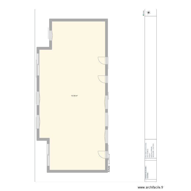 secouard. Plan de 1 pièce et 108 m2