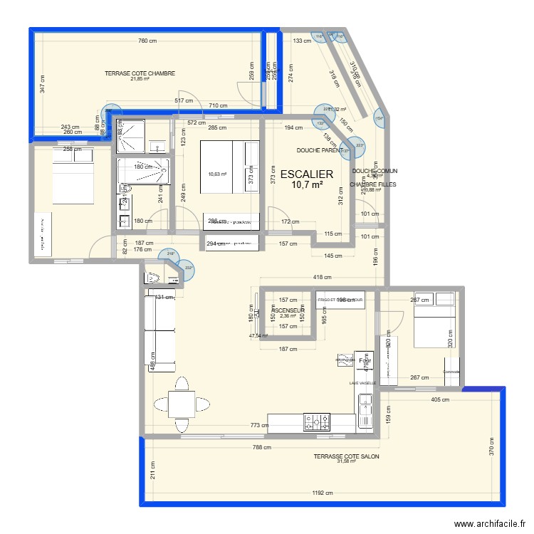 22 PINSKER . Plan de 13 pièces et 163 m2