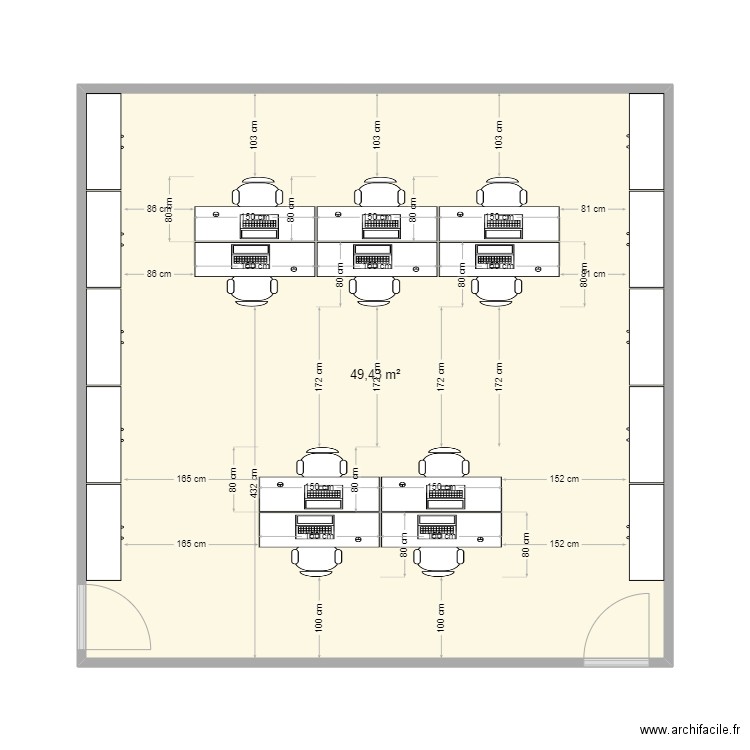 AR6. Plan de 1 pièce et 49 m2