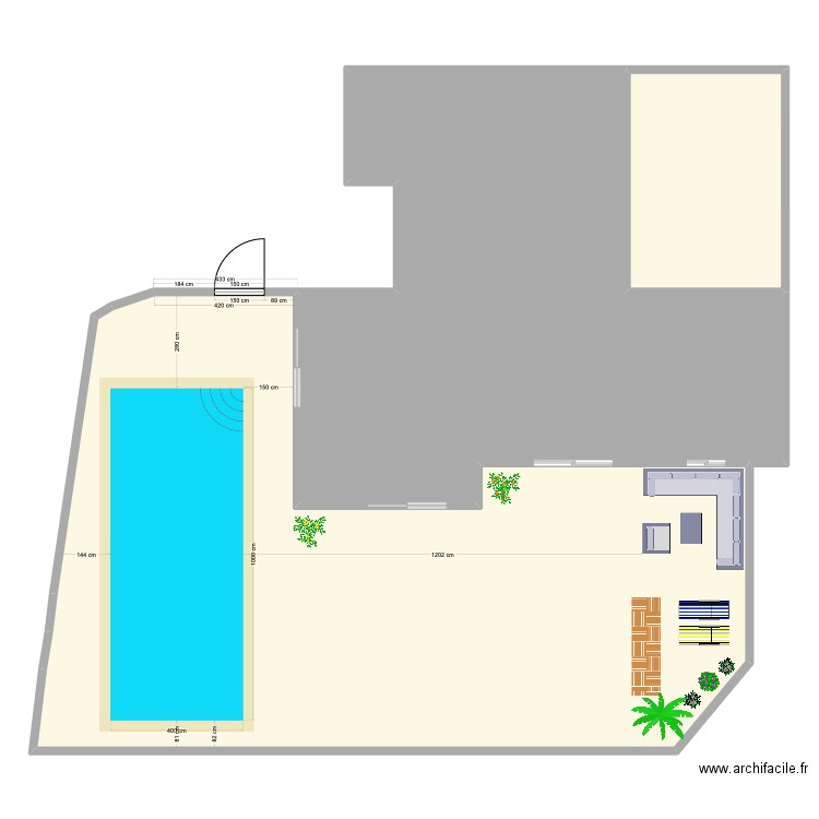 plan extérieur . Plan de 3 pièces et 355 m2