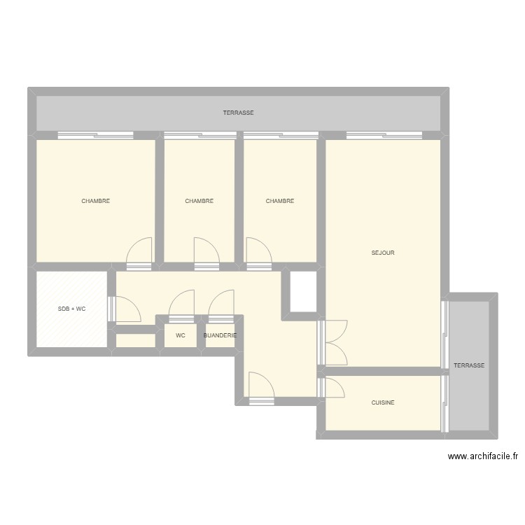 PECHERIE 79. Plan de 13 pièces et 107 m2