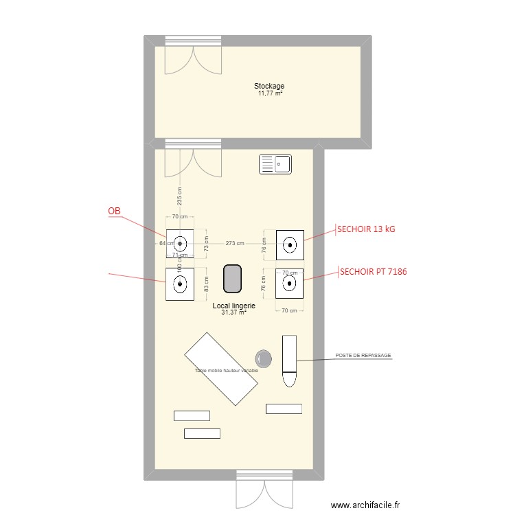 PROJET SOREL. Plan de 2 pièces et 43 m2