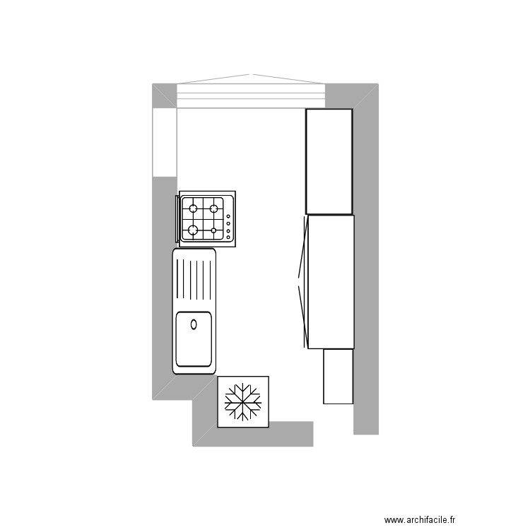 cuisine actuelle. Plan de 0 pièce et 0 m2