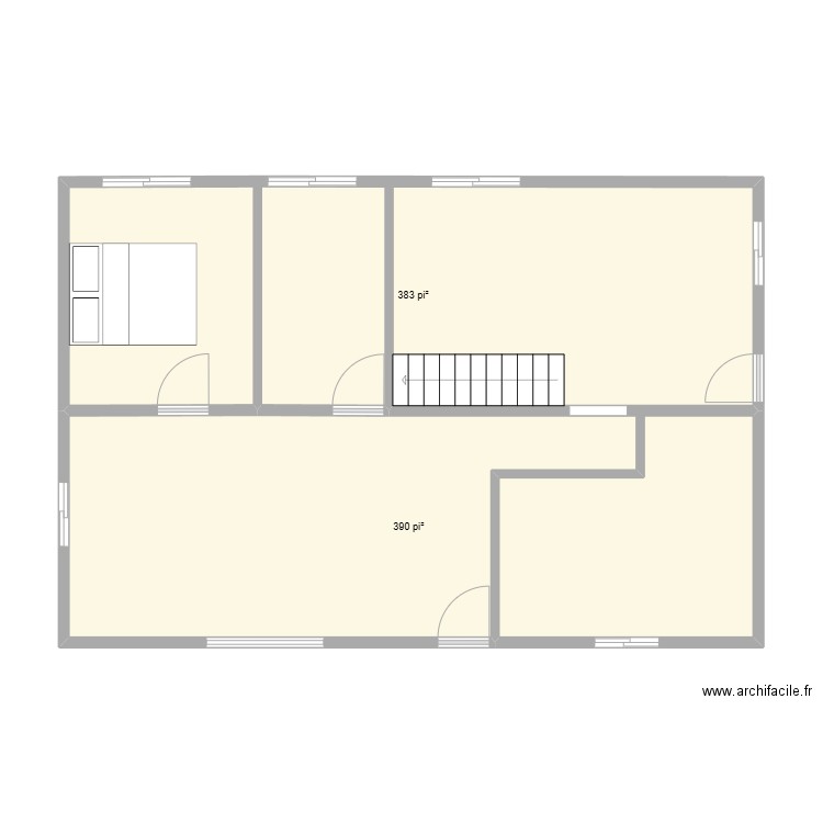 maison vide. Plan de 2 pièces et 72 m2