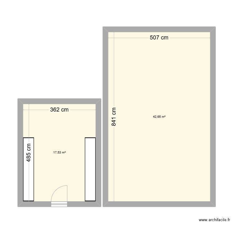 enzo centre de loisirs st martin des noyers . Plan de 2 pièces et 60 m2