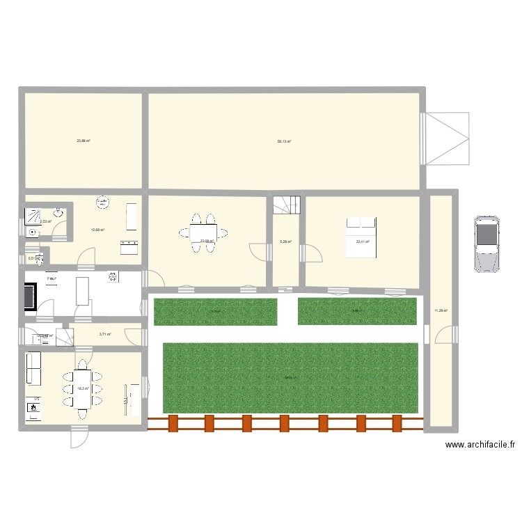 Martet. Plan de 12 pièces et 182 m2